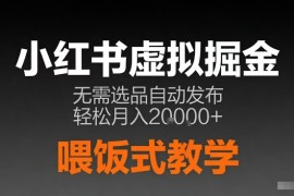 小红书虚拟电商掘金，无需选品，ai笔记半自动发布，轻松月入2w 【揭秘】