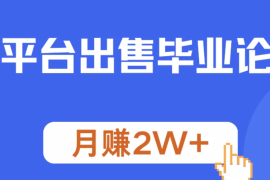 多平台出售毕业论文，月赚2W 