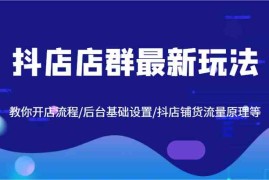 抖店店群最新玩法，教你开店流程/后台基础设置/抖店铺货流量原理等