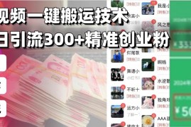 （13961期）西瓜视频一键搬运技术，稳定日引流300 精准创业粉，简单可复制给团队，…