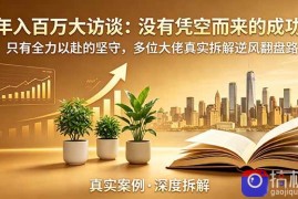 年入百万大访谈-更新：没有凭空而来的成功，只有全力以赴的坚守，多位大佬真实拆解逆风翻盘路