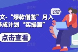 小说推文-“爆款借鉴”月入1W养成计划“实操篇”
