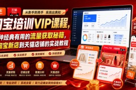 淘宝培训VIP课程，各种经典有用的流量获取秘籍，从淘宝新店到天猫店铺的实战教程(更新08月20日)
