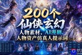 200个仙侠玄幻人物素材，AI漫剧人物资产仿真人提示词