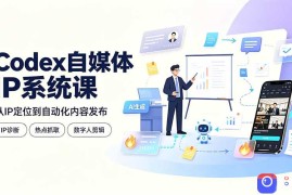 Codex自媒体IP系统课：IP诊断/热点抓取/IP蒸馏 Skill，爆款复刻数字人多平台自动发布教程