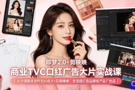 即梦2.0 剪映商业TVC口红广告大片实战课｜从分镜脚本创作到AI成片 后期精修，全流程打造品牌级产品广告