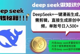 DeepSeek 漫画生成，无需剪辑，一键生成原创中视频，单账号日入5张