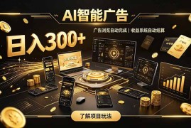 自研 AI 系统｜轻资产起步｜长期稳定收益｜宝妈 上班族轻轻松松日入300 