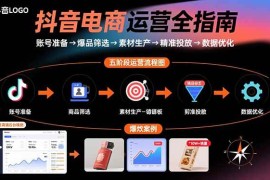 （15829期）抖音电商运营全指南：账号准备→爆品筛选→素材生产→精准投放→数据优化