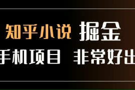 （15628期）知乎图文小说掘金项目 非常好出单 用手机就可以做 新手一天轻松500 