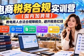 电商税务合规实训营(国内加跨境)，教电商人合法合规降税负，避开税务红线