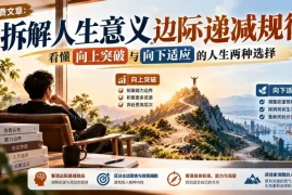 付费文章：拆解人生意义边际递减规律，看懂向上突破与向下适应的人生两种选择