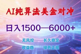 （17597期）2026 全新美金对冲项目，不套平台赠金，不封号，纯算法对冲，日入 1500-6000 