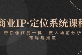商业IP·定位系统课程：带你像作战一样，做入场前分析，布局与推演
