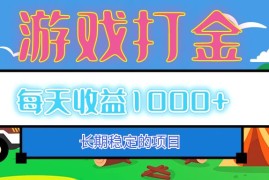（12993期）老款游戏自动打金项目，每天收益1000  长期稳定