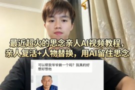 最近超火的思念亲人AI视频教程，亲人复活 人物替换，用AI留住思念