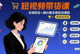 最新短视频带货课，全域投流 随心推全套投流课程 思维导图