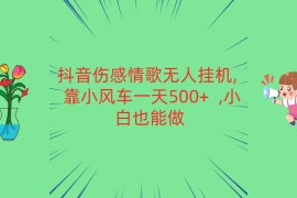 抖音伤感情歌无人挂机 靠小风车一天500  小白也能做
