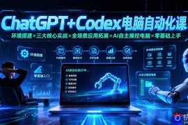 ChatGPT Codex电脑自动化课：环境搭建×三大核心实战×全场景应用拓展×AI自主操控电脑×零基础上手