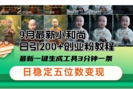 小和尚24年暴力引流方法，单日300 高质量创业粉，高效引流，一键制作【揭秘】