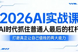 2026AI实战课，AI时代抓住普通人最后的杠杆，打磨真正让自己值钱的两大能力
