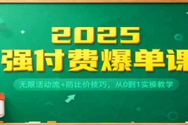 2025强付费爆单课：无限活动流 防比价技巧，从0到1实操教学