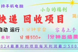 2024最暴利的项目，每天利润500 ，容易上手，小白一分钟学会，一分钟出结果