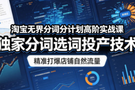 淘宝无界分词分计划高阶实战课，独家分词选词投产技术，精准打爆店铺自然流量