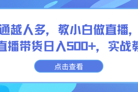 越普通越人多，教小白做直播，不露脸直播带货日入500 ，实战教学