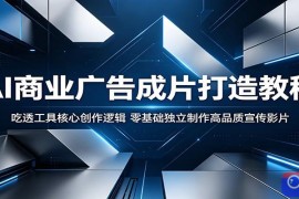 AI商业广告成片打造教程：吃透工具核心创作逻辑，零基础独立制作高品质宣传影片