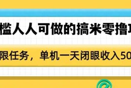 0门槛人人可做的搞米零撸项目，无限任务，单机一天闭眼收入50 