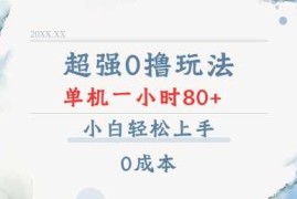 超强0撸玩法 录录数据 单机 一小时轻松80  小白轻松上手 简单0成本【仅揭秘】