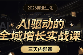 安先生·AI驱动的全域增长实战课(26年3月12-14日)