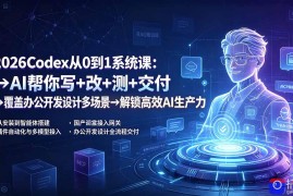 2026Codex从0到1系统课：→AI帮你写 改 测 交付→覆盖办公开发设计多场景→解锁高效AI生产力