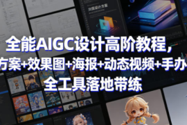 全能AIGC设计高阶教程，文案方案+效果图+海报+动态视频+手办建模，全工具落地带练