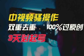 （9649期）中视频骚操作，双重去重100%过原创，3天比必起号，简单无脑，月入3W 