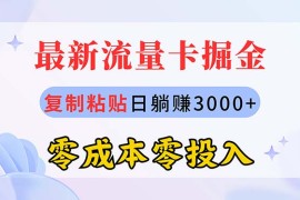 （10832期）最新流量卡代理掘金，复制粘贴日赚3000 ，零成本零投入，新手小白有手就行