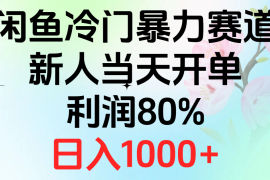 （10985期）2024闲鱼冷门暴力赛道，新人当天开单，利润80%，日入1000 