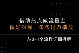 借力热点，乘顺风车玩流量主，条条过万播放， 每月收益5k ，从0-1全流程详细拆解