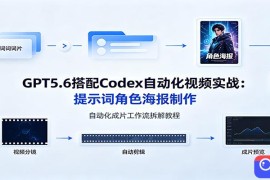 GPT5.6搭配Codex自动化视频实战：提示词角色海报制作，自动化成片工作流拆解教程