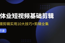 实体业短视频基础剪辑：拍摄剪辑实用10大技巧 剪辑全集（29节）