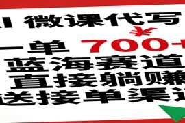 AI 微课代写！一单 700 ，蓝海赛道直接躺赚，送接单渠道