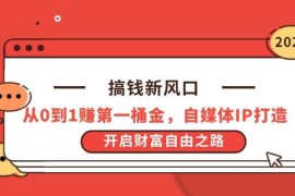 （14404期）搞钱新风口，从0到1赚第一桶金，自媒体IP打造，开启财富自由之路