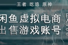 闲鱼虚拟电商之出售游戏账号，操作简单，月入1W ，全流程操作教学【揭秘】