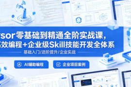 Cursor零基础到精通全阶实战课，AI高效编程+企业级Skill技能开发全体系