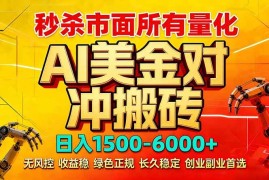 （17787期）2026 全网首发黑马项目｜AI 美金算法对冲 | 日入 2000-6000  | 稳定 0 风控 | 告别 996 死工资