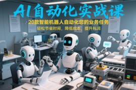 AI自动化实战课：20款智能机器人自动化您的业务任务，轻松节省时间，降低成本，提升利润