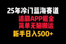 25年冷门蓝海赛道，追剧APP掘金，简单无脑搬运，新手日入500 