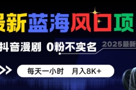最新蓝海风口项目，抖音漫剧，0粉不实名每天一小时，月入8K 【揭秘】