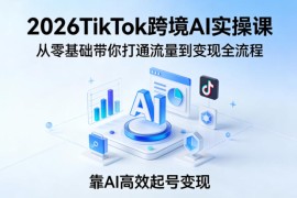 2026TikTok跨境AI实操课，从零基础带你打通流量到变现全流程，靠AI高效起号变现